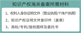 知识产权海关备案所需材料