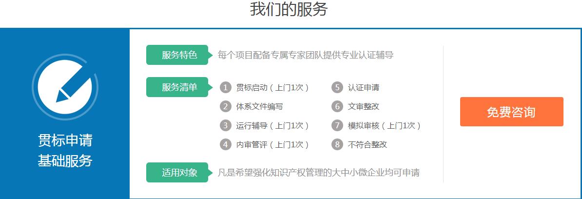 知识产权贯标 服务 